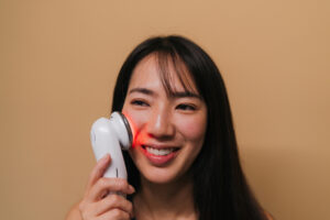 woman using infrared device